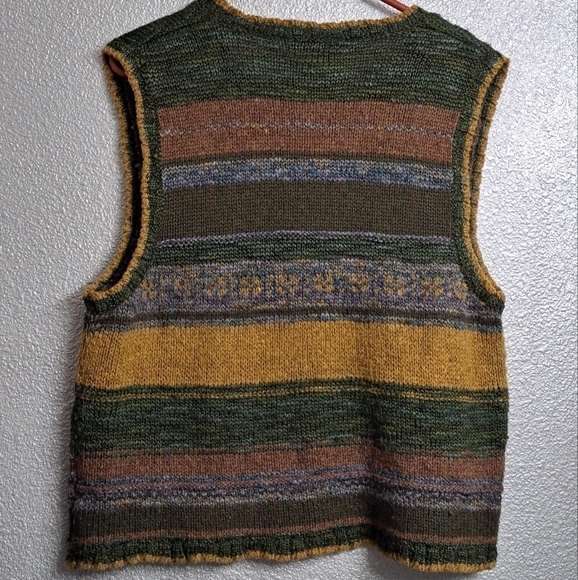St. John's Bay Multi Colored Acadamia Wool Blend Knit Vest   Size XL - Picture 3 of 5